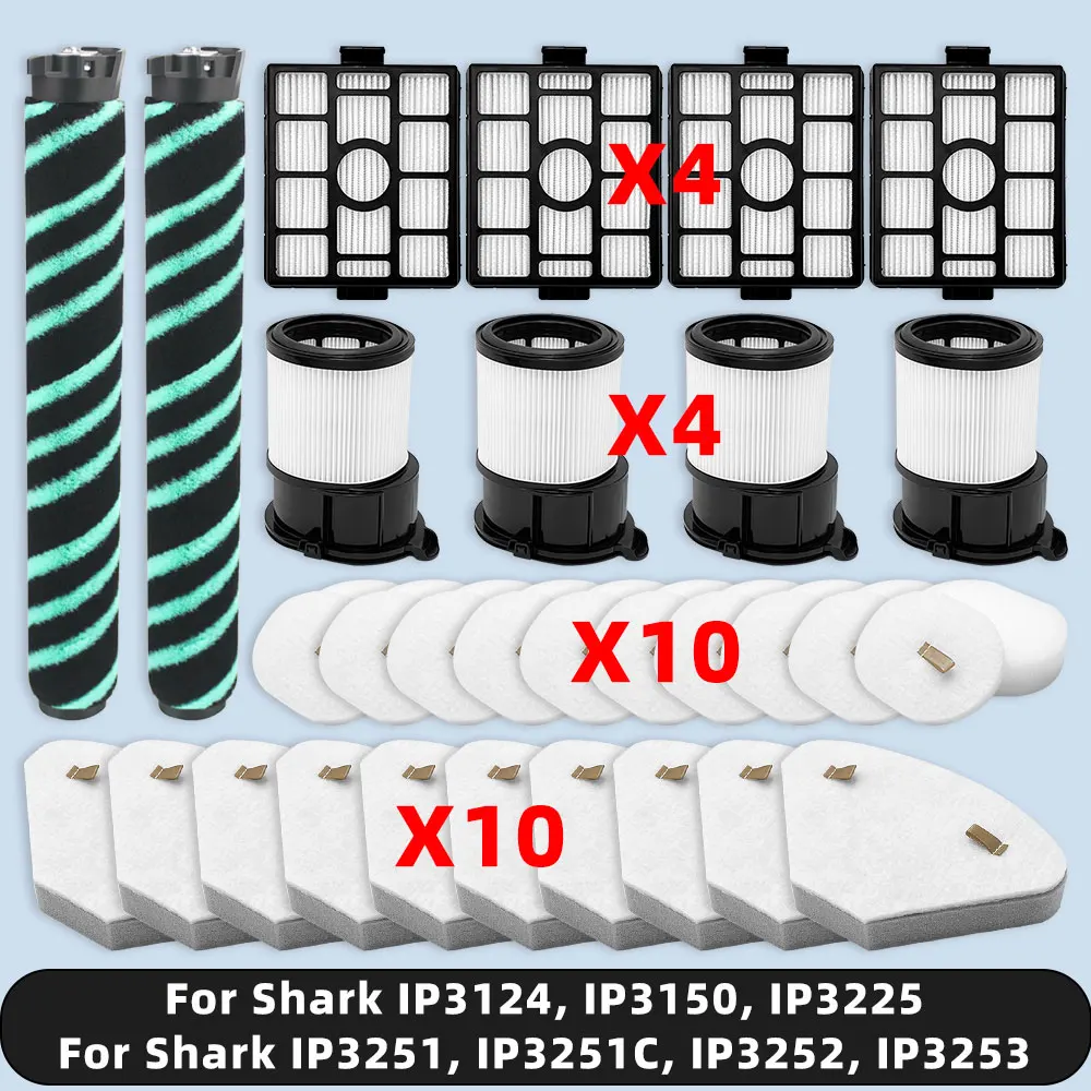 Compatible pour ( Shark IP3124, IP3150, IP3225, IP3251, IP3251C, IP3252, IP3253 ) pièces de rechange accessoires brosse à rouleau filtre en mousse Hepa