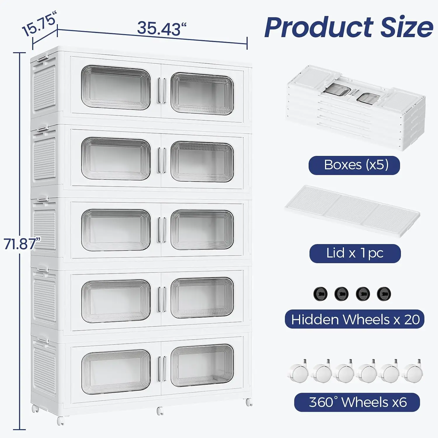 Extra Large 250GAL Storage Bins with Lid, 1000QT Stackable Collapsible Plastic Storage Containers with Wheels,, Customized