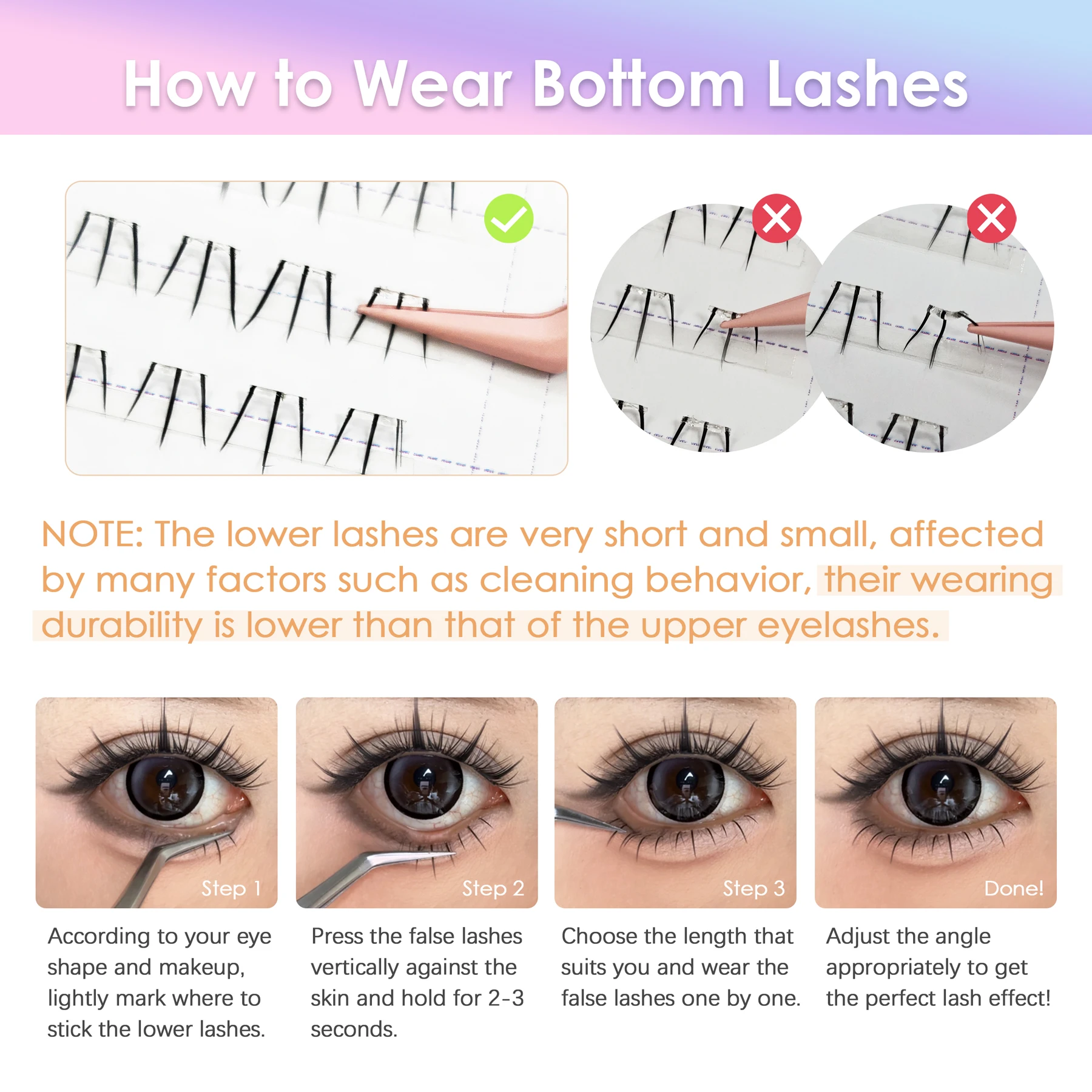 SEEDEW Katzenpfoten-Unterwimpern, natürliche, dünne, segmentierte Unterwimpern, Cluster, anfängerfreundliche falsche Wimpern, für das tägliche Make-up – Detail 2