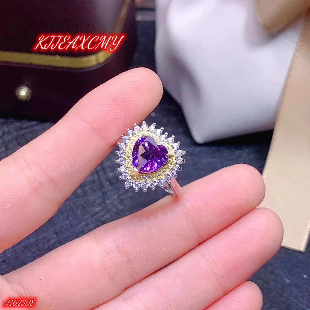 

KJJEAXCMY Brand Boutique Women's Luxury Jewelry Amethyst Ring 925 Sterling Silver Natural Gem Girl