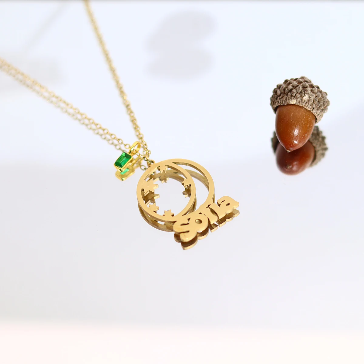 

Chandler Custom Name Star Moon Necklace Birthday Gift For Women Exquisite Clavicle Chain