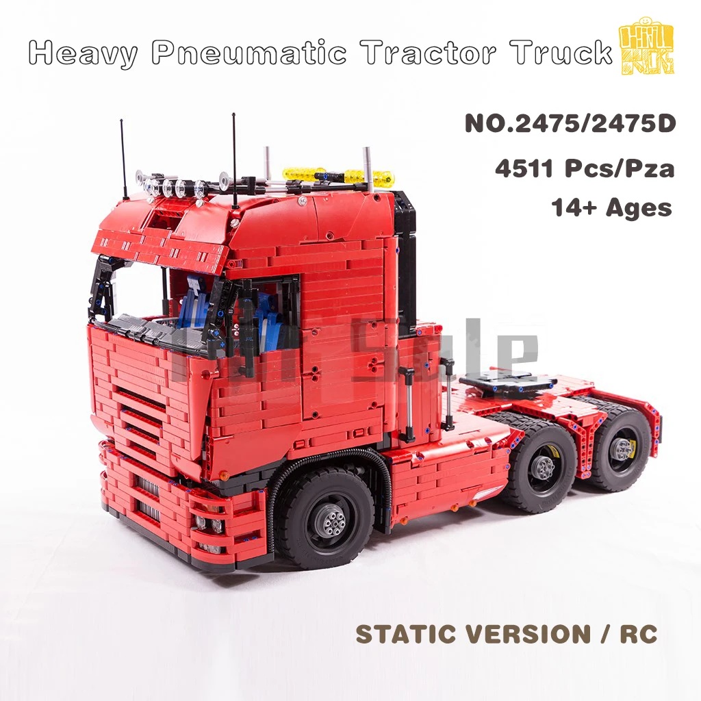 

Moc-2475 Heavy Pneumatic Tractor Truck Model With PDF Drawings Building Blocks Bricks Kids DIY Toys Birthday Christmas Gifts