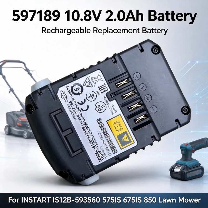 597189 10.8V 2.0Ah Rechargeable Replacement Battery for INSTART IS12B-593560 575IS 675IS 850 Lawn Mower