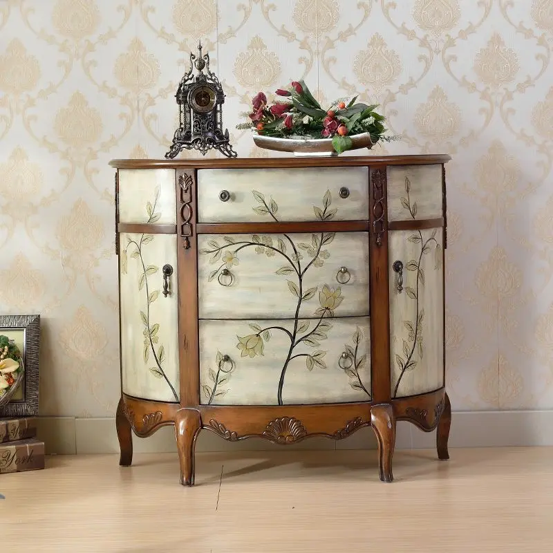 Bucket cabinet entering the door, living room entrance cabinet, partition cabinet, entrance table, semi-round dining side cabine