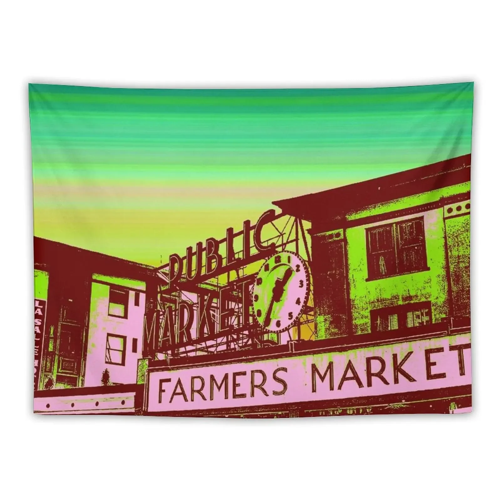 Pikes Market Vintage Art Tapestry Decorative Wall Living Room Decoration Tapestry