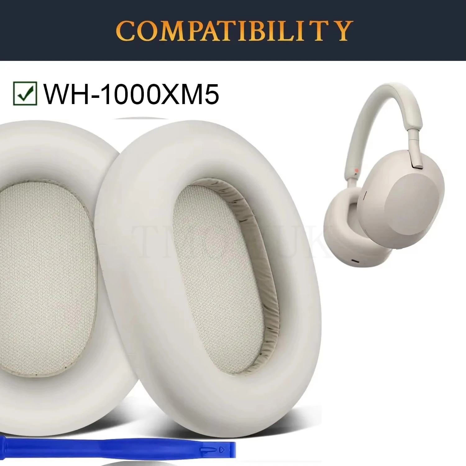 

Replacement Ear Pad for Sony WH-1000XM5 (WH1000XM5) Headset Headphones Earmuff Memory Foam Cushions