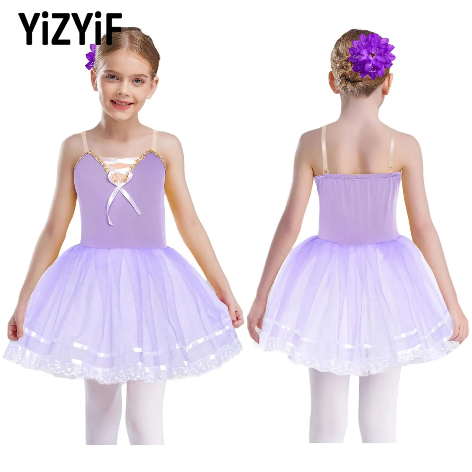

Kids Girls Long Sleeve Ballet Dresses Dance Costume Outfit Fashion New Style Sleeveless Gymnastics Performance Dress Dance Wear
