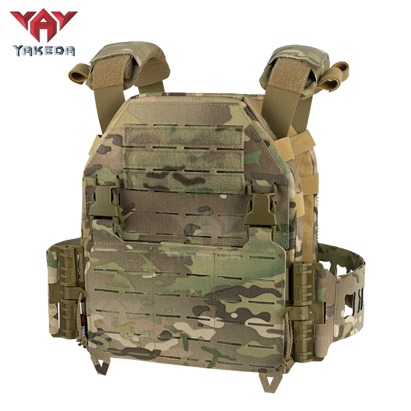 

YAKEDA 1000D Nylon Camo Tactical Vest Plate CarrierHunting Vest with Laser Cut Molle for Training and Personal Defense Equipment