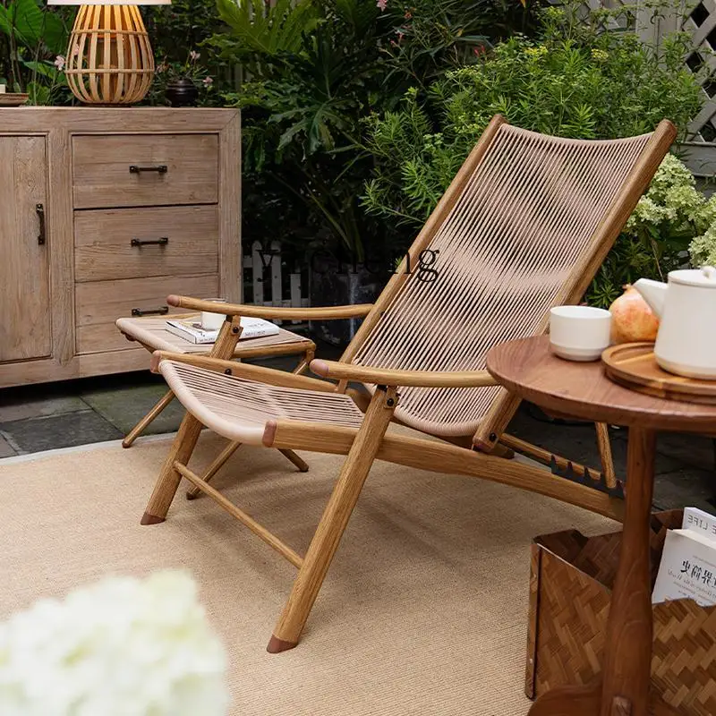 كرسي Zz خارجي قابل للطي وشرفة منزلية B & B كرسي أريكة فردي للترفيه من الخيزران #3
