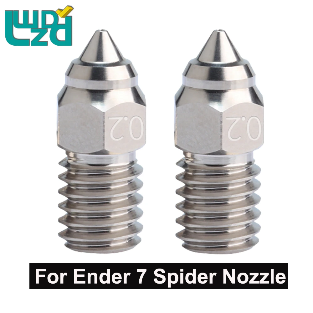 2pcs High Quality Ender 7 Copper Plated Nozzle Spider 3D Printer Parts M6 Thread High Speed Nozzle For Ender-7 Spider Ender-5 S1