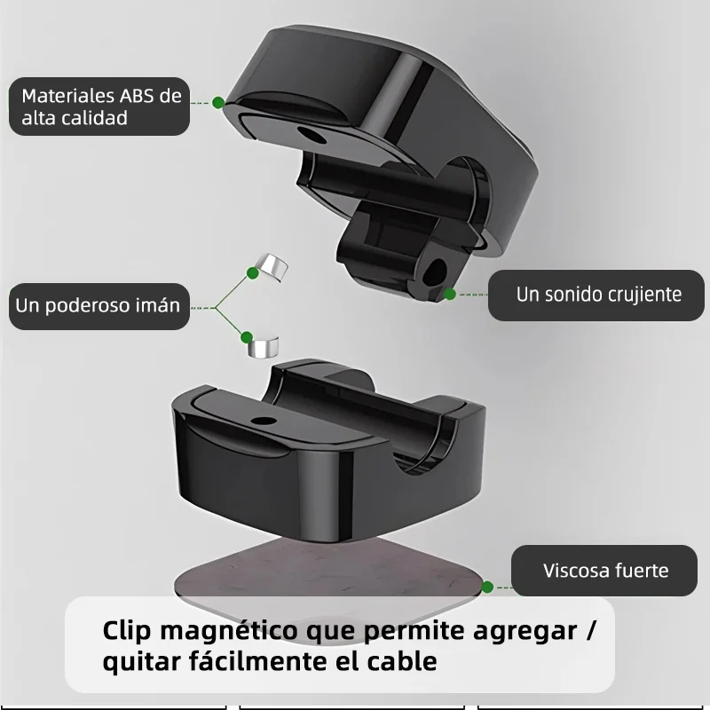 Clips de Cable magnéticos, soporte de Cable ajustable suave debajo del escritorio, soporte de gestión de cables, organizador de cables, 1/3/6 piezas