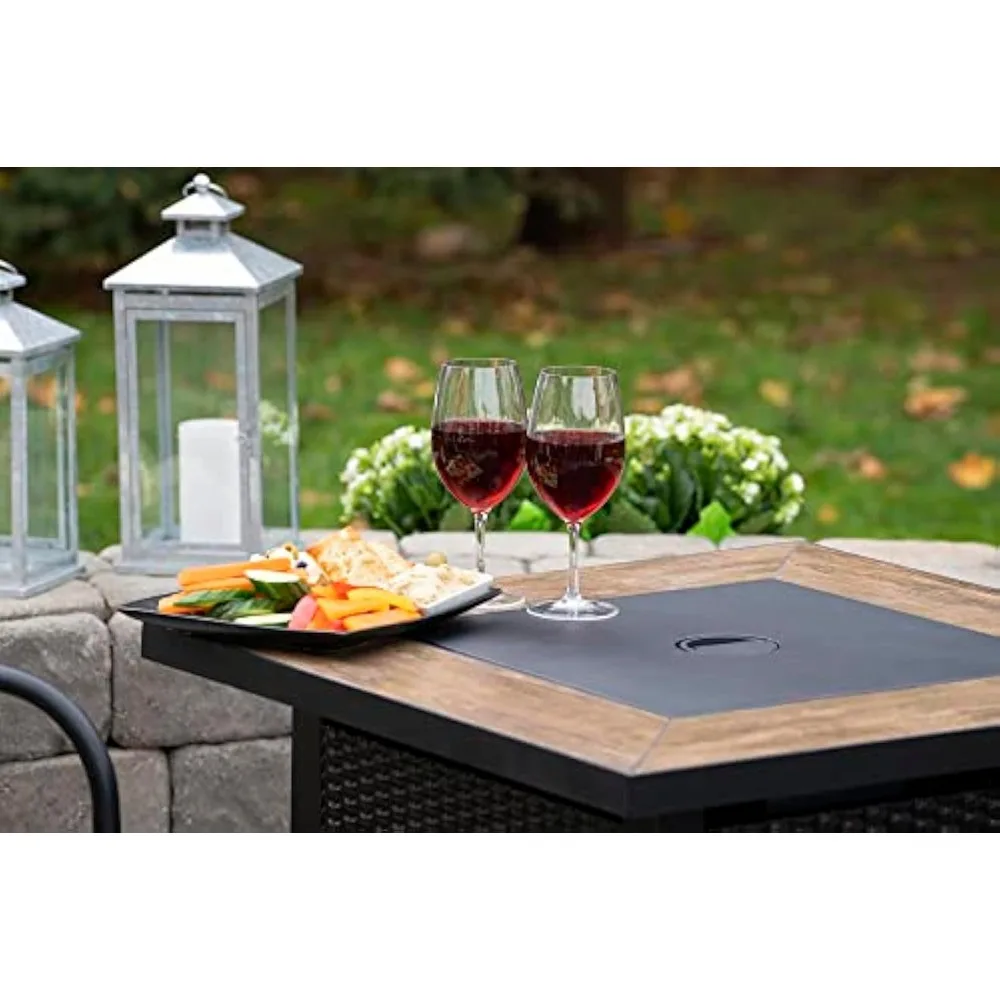 The Samuel foyer quadrado de gás de 30 polegadas com tampa