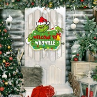 Holiday Whoville Door Hanger - Welcome Christmas Sign for Front Entry, Xmas Decorations Inspired by Dr Seuss Home & Party Decor