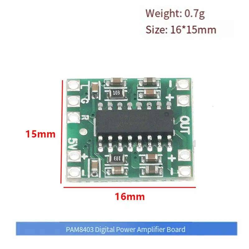 ABMF 3X PAM8403 Digital Amplifier Board 2x3W Class D Efficiency 2.5V to 5V Power Range for DIY Audio Projects, USB Powered Mini