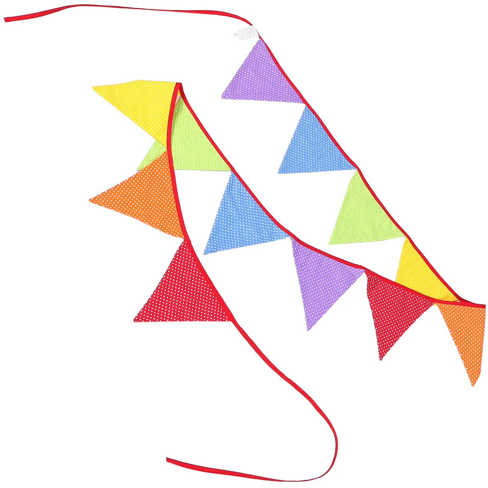 

12pcs Triangle Flags Cotton Dots 230cm Length Wedding Party Decoration Bunting Banner House Tree Festive Supplies
