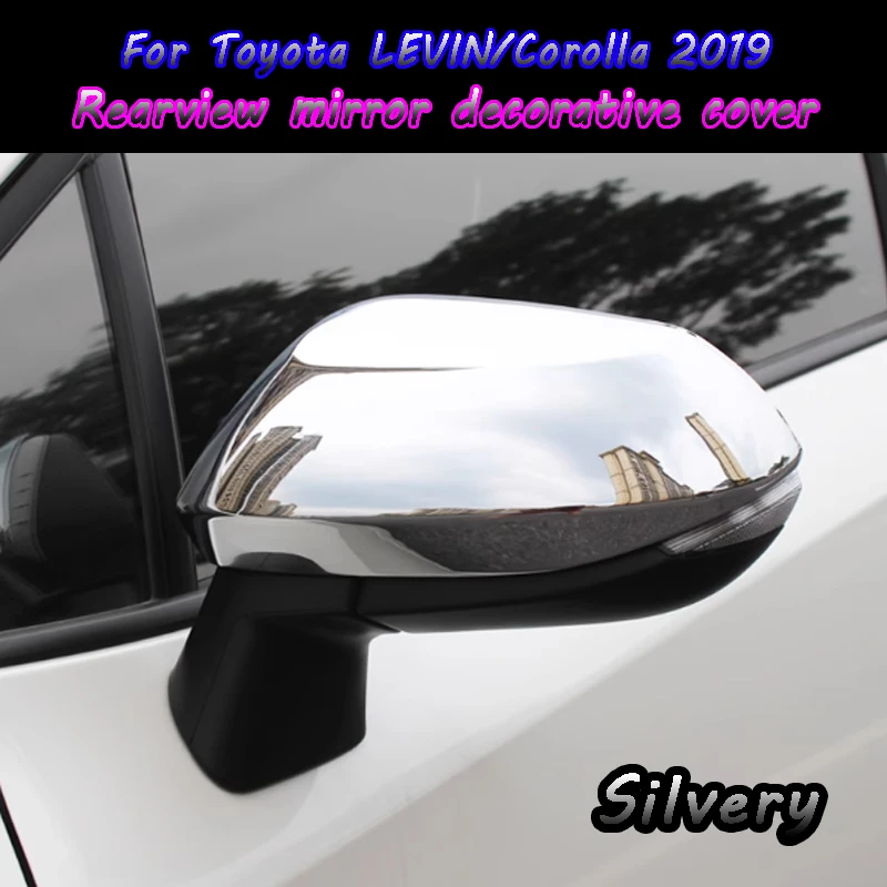 

For Toyota LEVIN/Corolla 2019 Carbon Fiber Silver ABS Material Automotive Exterior Accessories Rearview Mirror Decorative Cover