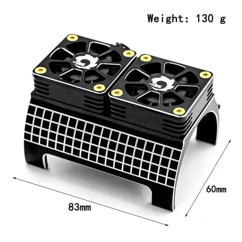 مروحة تبريد معدنية مزدوجة 4985 1717 محرك بالوعة الحرارة لـ 1/5 Trxs X-Maxx 6S 8S Arrma KRATON RC قطع غيار السيارات