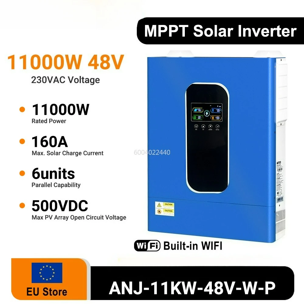 11KW 48V Hybrid Solar Inverter Dual Output Built-in 2* 5500W 120A MPPT & Wifi For PV 500Vdc AC 230Vac Support Parallel