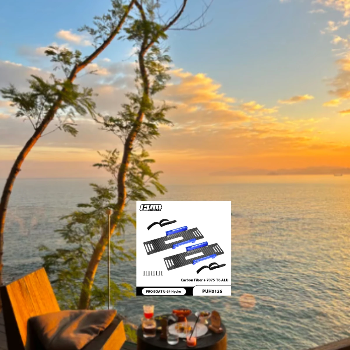 GPM CARBON FIBER+7075 ALLOY BATTERY TRAY PRO BOAT U-34 34