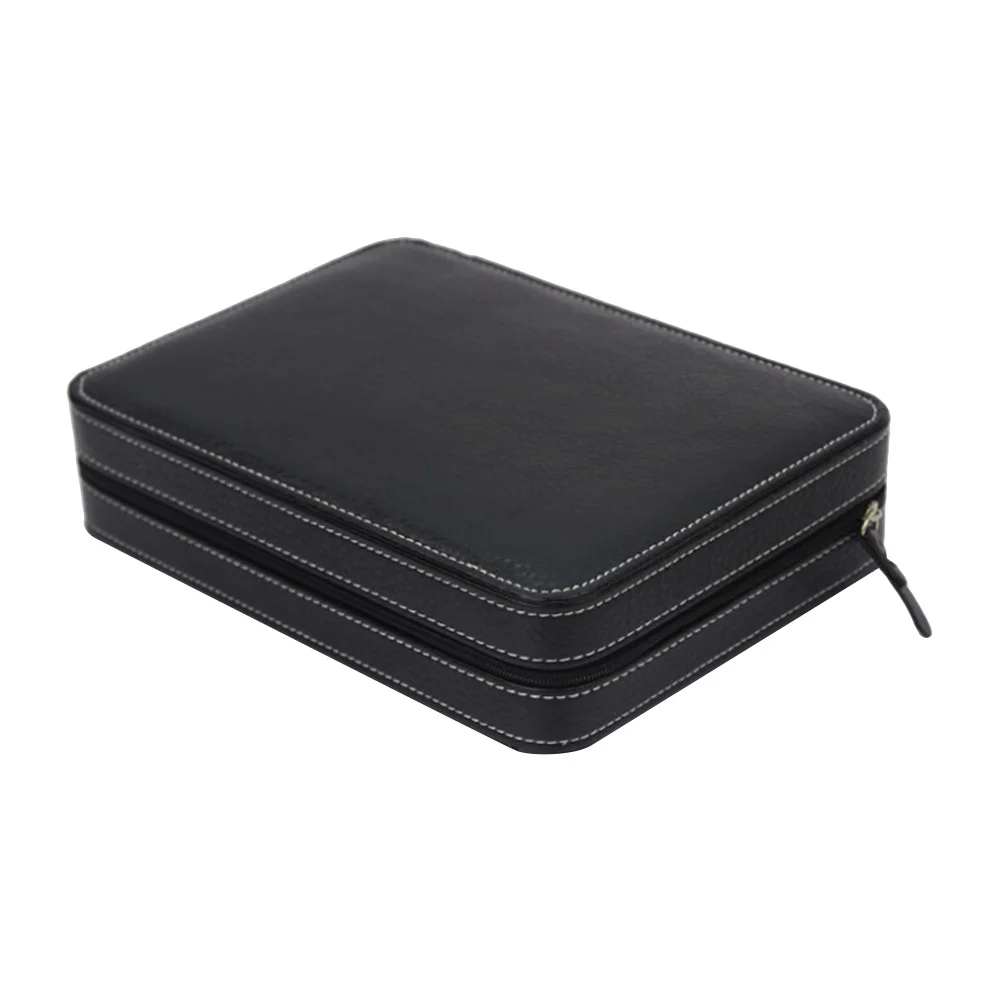 

Slot Watch Storage Box Portable PU Case for Ideal for Personal Business Gift Use Black