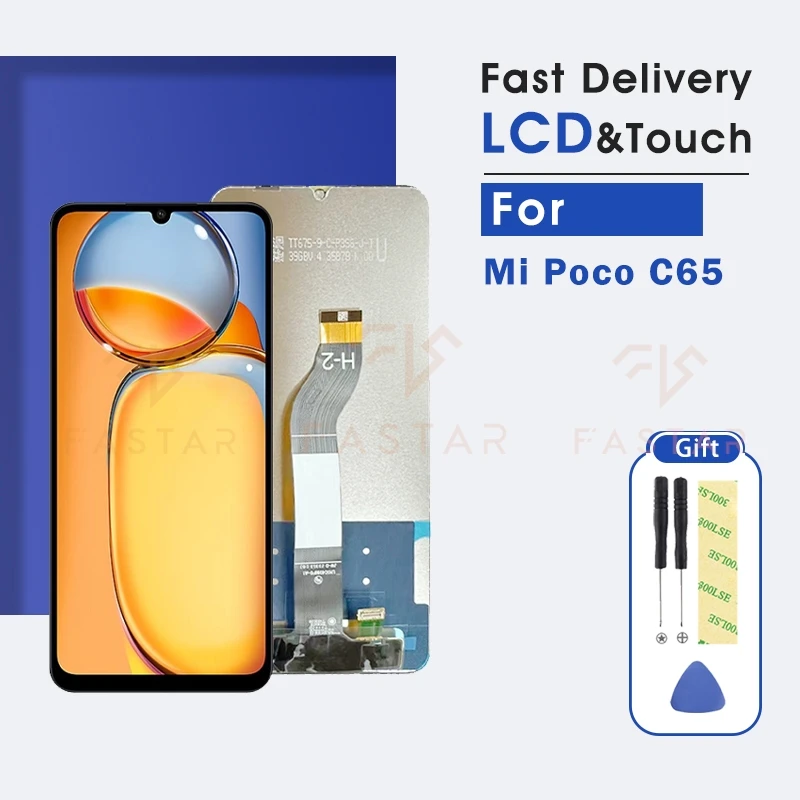 

Poco C65 6.74"Tested For Xiaomi Mi Poco C65 LCD Display Touch Digitizer Assembly Replacement Phone Screen