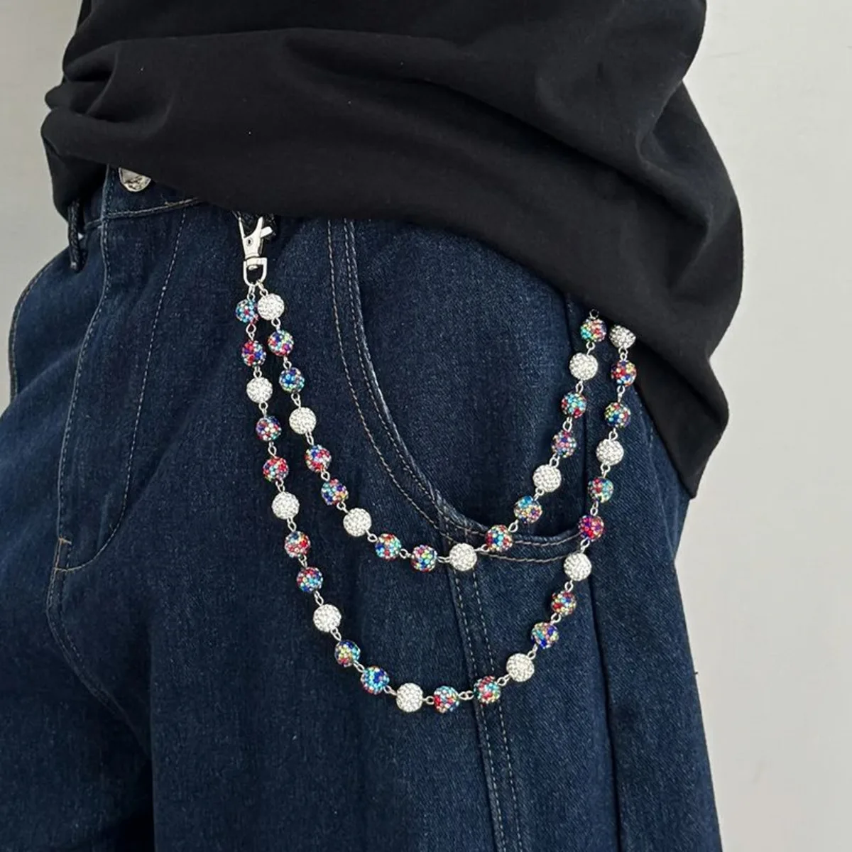 Ingemark Luxus Acryl Strass Schlüsselanhänger Brieftasche Gürtel Kette für Männer Frauen Hip Hop Hosen Jeans Tasche Ketten Straße Schmuck
