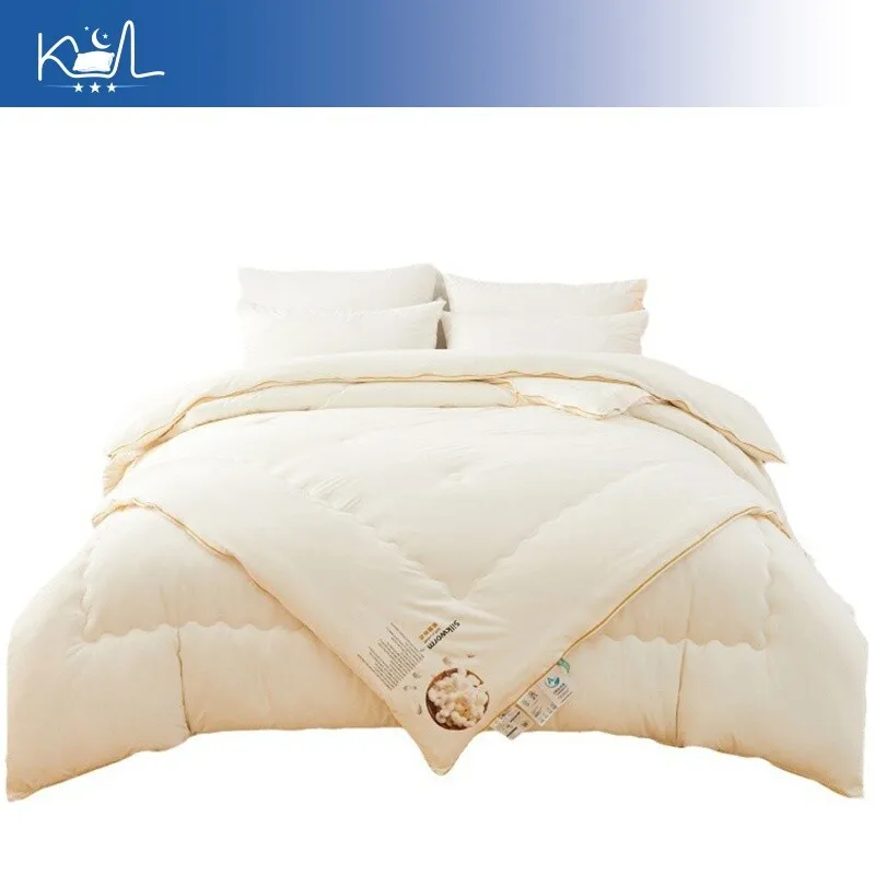 Premium Class A 100% Cotton Mulberry Silk Comforter Insert | All Season Quilt for Spring Autumn Winter & AC Use