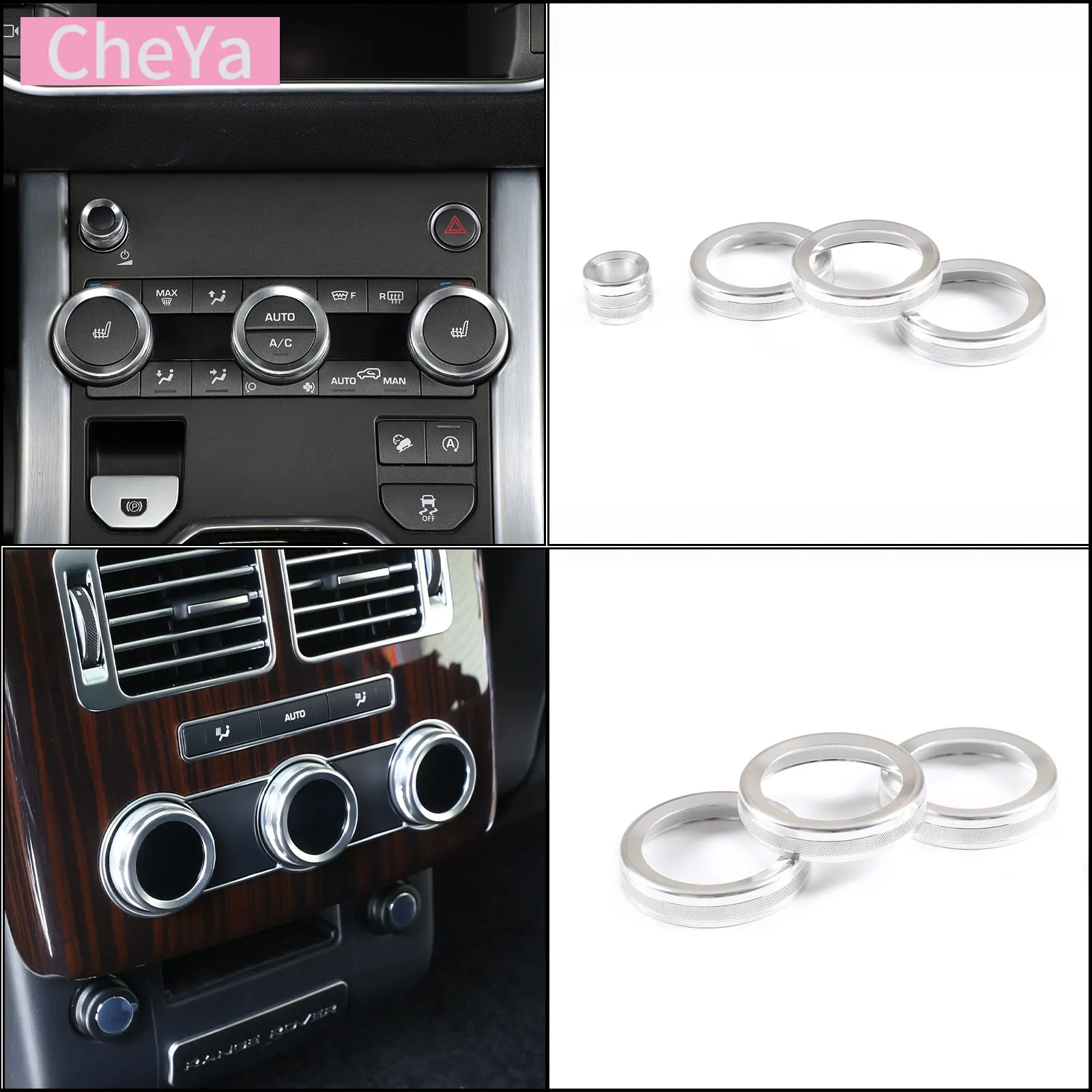 Aluminum Alloy Car Central Control Volume Adjustment Knob for Range Rover Vogue 2013-2017 Rear Air Conditioning Knob Accessories