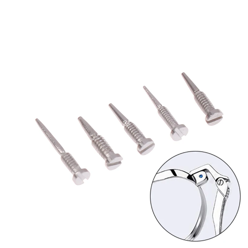Hot Sale 100Pcs Glasses Spring Hinge Screws Optical Eyewear Accessories Pointed End Self Aligning Screw Repair Supplies