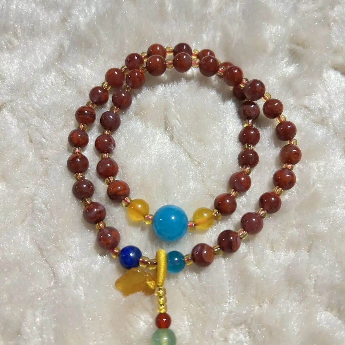 Double Layer Vintage Natural South Red Agate Beaded Bracelet With Crystal Charm For Women Daily Wear Holiday Birthday Gift 2026