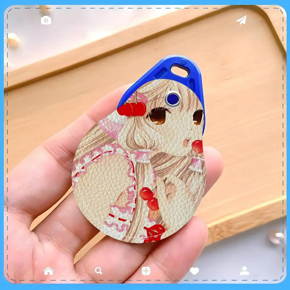 C-Chobits Cartoon Creative Cartoon Pattern Sensitive Access Card Protective Sleeve Keychain Fashion Decorative Pendant