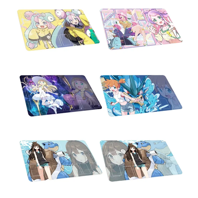 Anime Pokemon GAME PTCG Dedicated Card Play Mat Battle Against Trainer Marnie Lillie Irida Elesa Collectibles Gifts 60*35*0.2cm