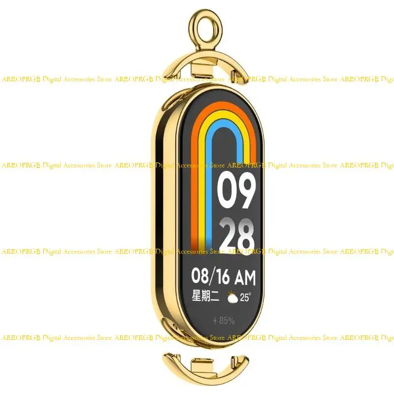 

E21E Fashionable Bracelet for Mi-Band 8 Watch Neck Decoration Hanging Metal Chain Wristband Necklace Rope Pendant Watchstrap