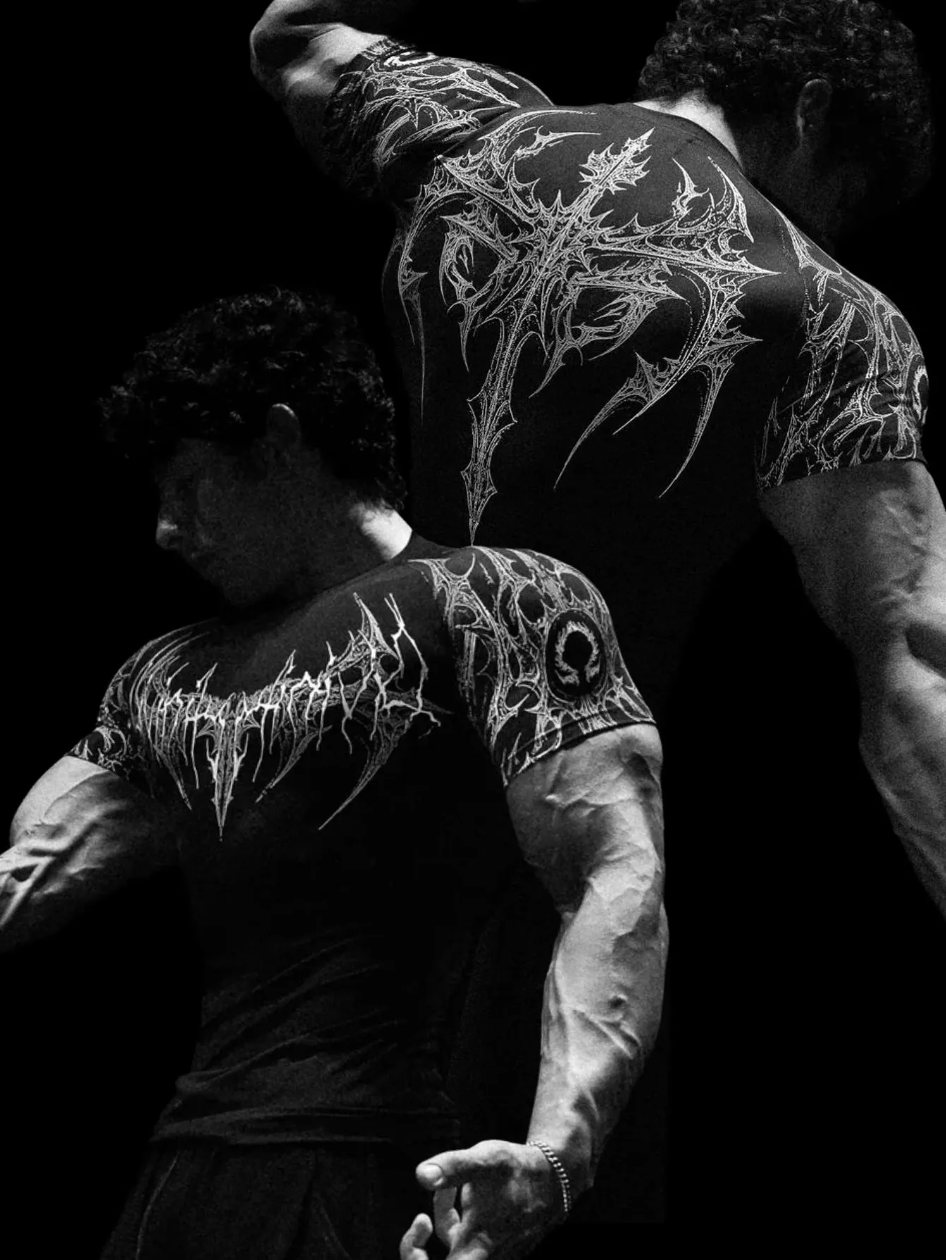 الشباب جولة الرقبة رياضة قصيرة الأكمام المطبوعة ضغط الرياضة اللياقة البدنية الخريف منتج جديد للجنسين تي شيرت التجفيف السريع تنفس #4