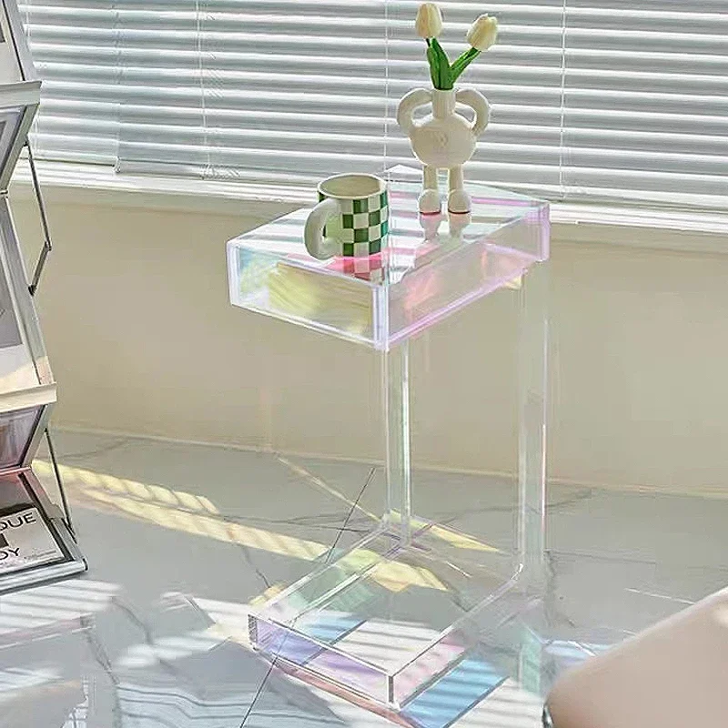 Light Luxury Colorful Acrylic Side Table With Drawers Living Room Sofa Side Table Coffee Table Bedroom Home Bedside Tables