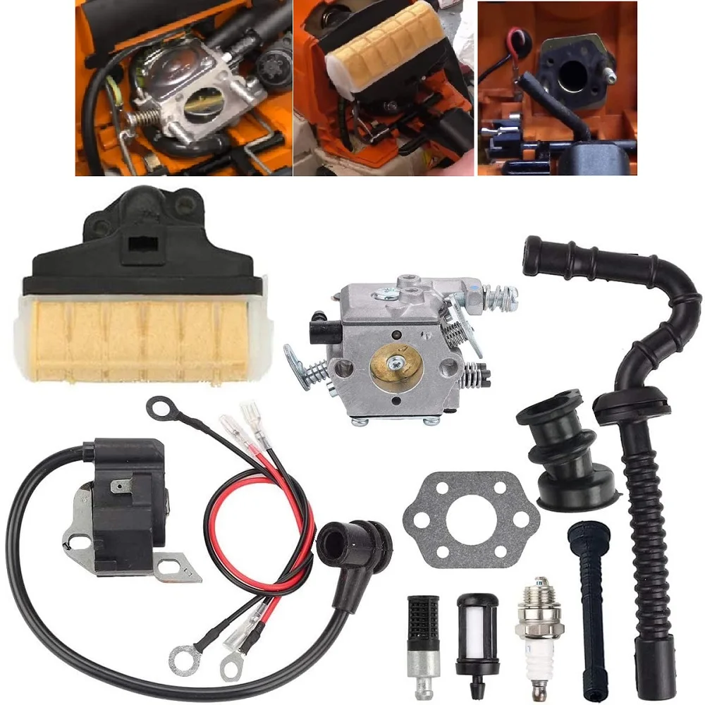 Imagem -02 - Carburador Ignição Bobina Kit ar Filtro Combustível Pipe Grupo Motosserra Stihl 021 023 025 Ms230 Ms250 Ms210 021 025 11231200605