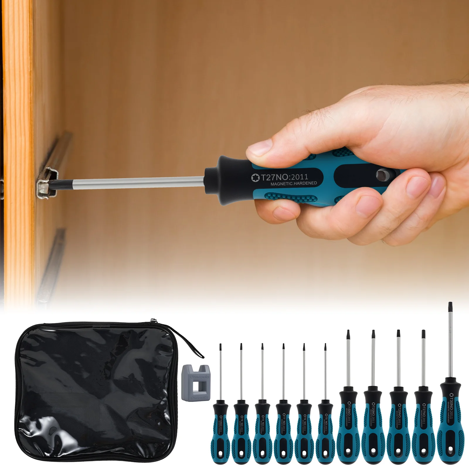11Pcs Multipurpose Handle Screwdrivers Set Electrician Insulated Security Repair Hand Tools Cross/Straight Type Screw Driver