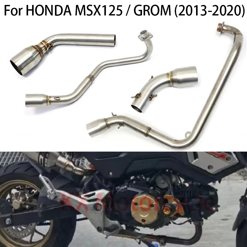 

Для мотоциклов HONDA MSX125/GROM/MSX125SF/GROM SF 2013–2020 гг., выхлопная труба, передняя труба, глушитель, промежуточное соединение и система slip on.