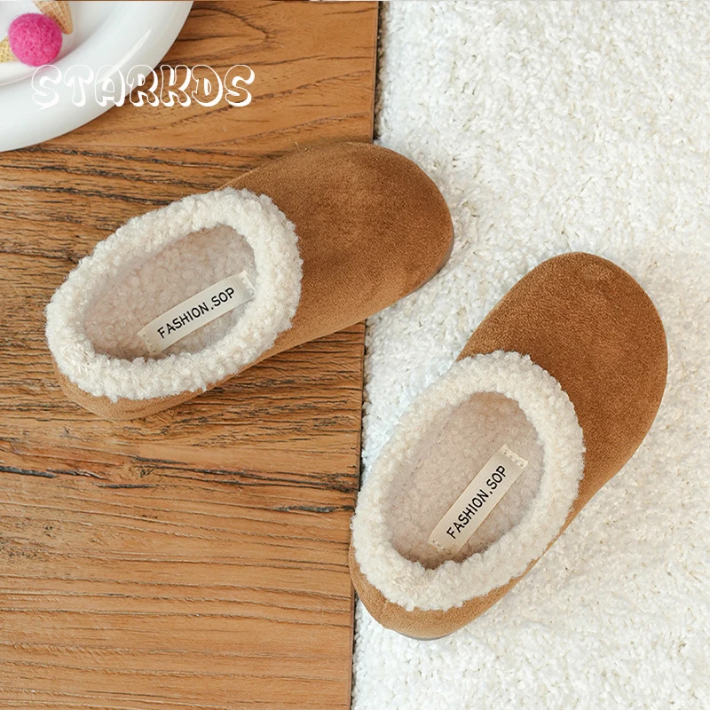 الانزلاق على امبسوول أحذية بوت قصيرة طفل رضيع الشتاء جولة تو الدافئة الفراء كسول المتسكعون طفلة سميكة أفخم رقيق أحذية قطنية في الهواء الطلق #3