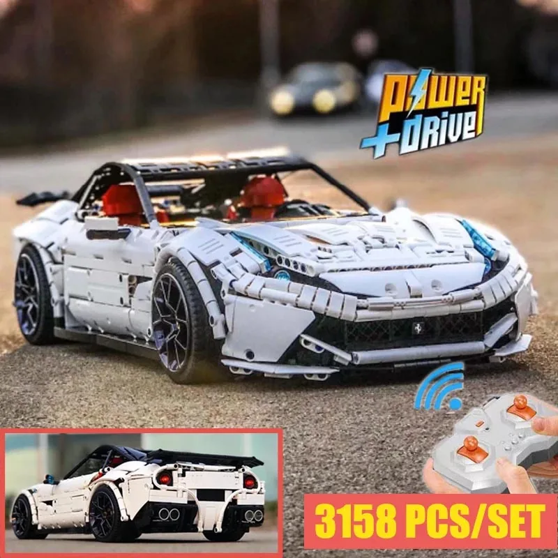 New RC Motor F12 Berlinetta hypercar Super Racing Car Fit Lepinings Highmoc-41271 Model Building Blocks Toy DIY gift