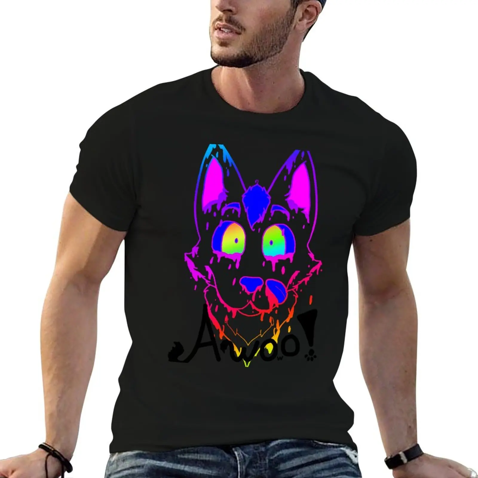 

Rainbow Furry Awoo T-Shirt oversizeds graphic shirts essential t shirt baggy shirts mens tall t shirts