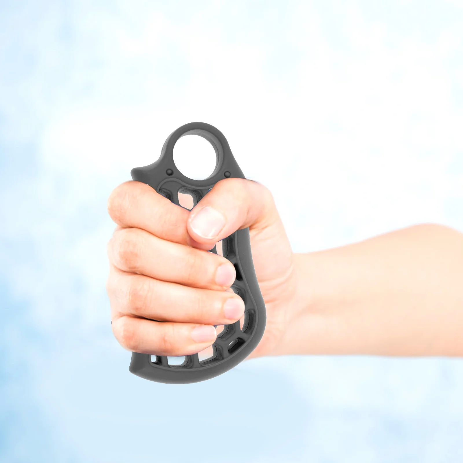 

Grey Finger Strengthener Hand Exerciser Smooth Surface Home Fitness Travel Grip Rings Exercise Tool Hand Grip Strengthener