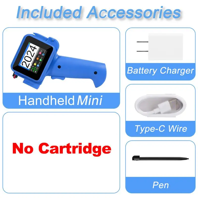 Top Mini Handheld Inkjet Printer 12.7mm for QR Barcode Batch Date Number Logo Expiry Date Coding Machine Non-encrypted Portable