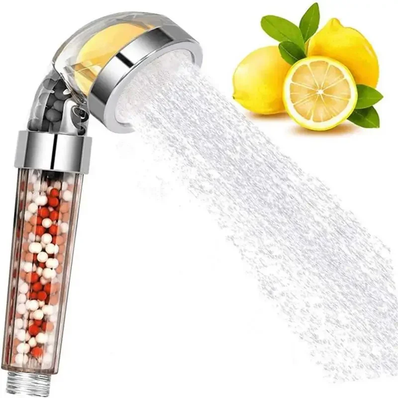 

Aroma Shower Head High Pressure Handheld Spa Fragrance Filtration Bathing Shower Head Vitamin C Scent Anion Mineral Beads Filter