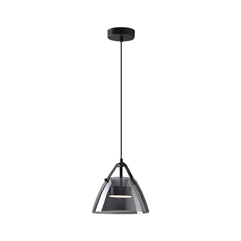 Imagem -03 - Modern Smoke Grey Glass Pendant Lamps Luminária Pendurada Cozinha Mesa de Jantar Sala de Estar Quarto ao Lado