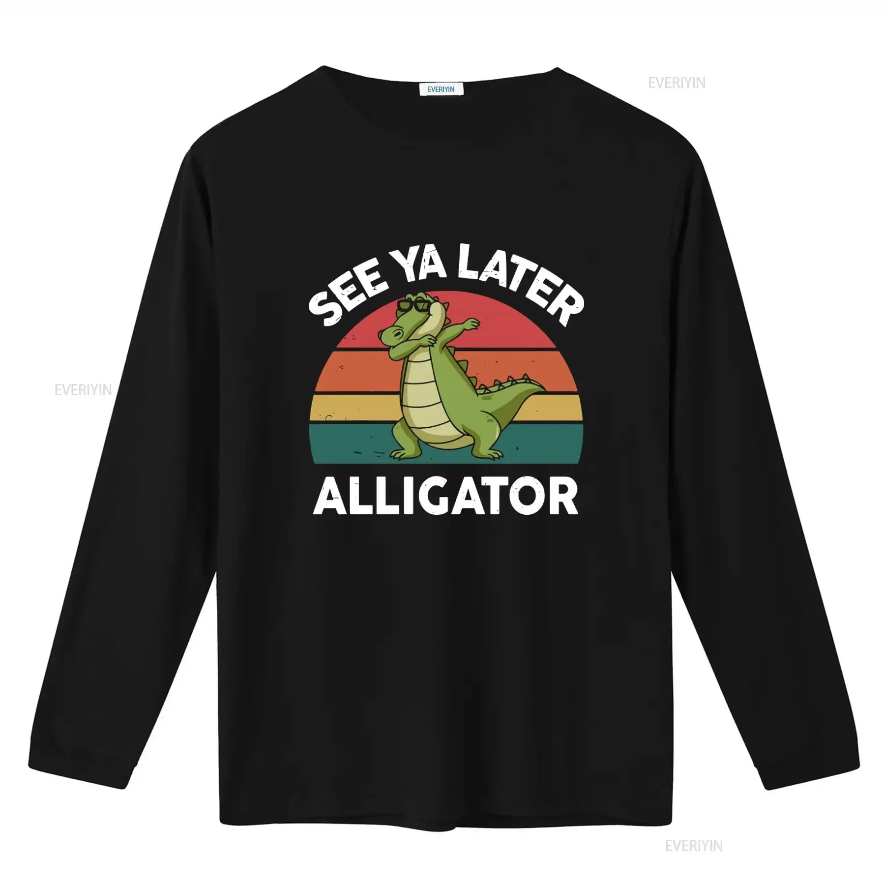 Men's See Ya Later Alligator T Shirt Funny Retro Reptile Quote Design Sizes S 5XL vintage Washed Top For Everyday Wear Unisex