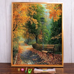 Autunno albero paesaggio punto croce kit 14ct 11ct tela filo di cotone ricamo fai da te cucito a mano artigianato regalo unico