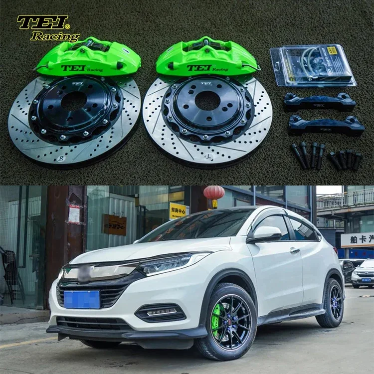 Front Big Brake Kit 4 Piston Caliper with 330*28 mm rotor BBK auto brake system  For Honda Vezel 17 Inch car rim