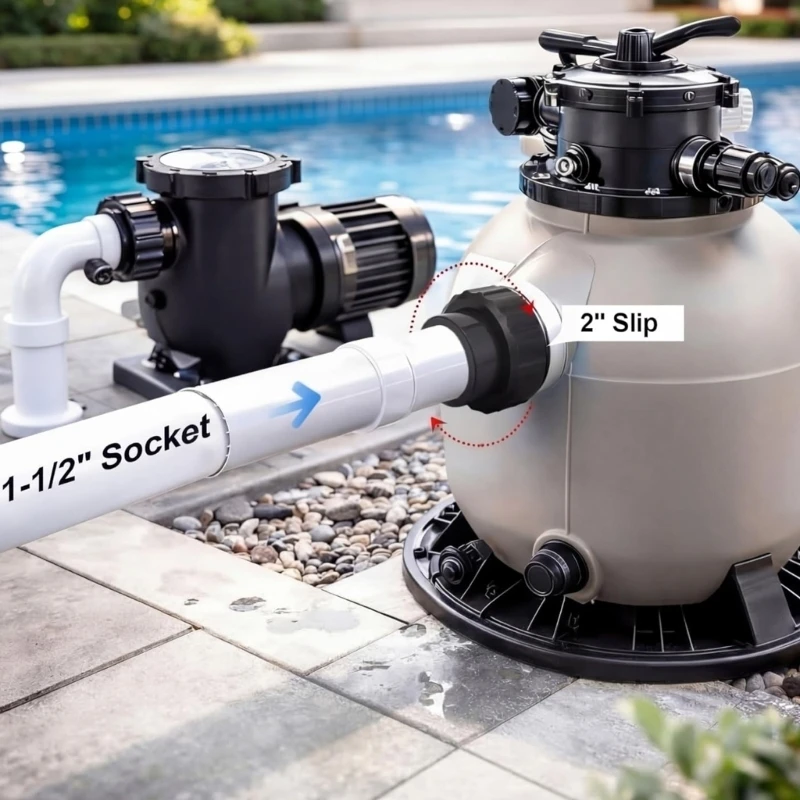 Q39E Water Pump Filter Hose Connector High Performances Pool Pump Connection Adapter