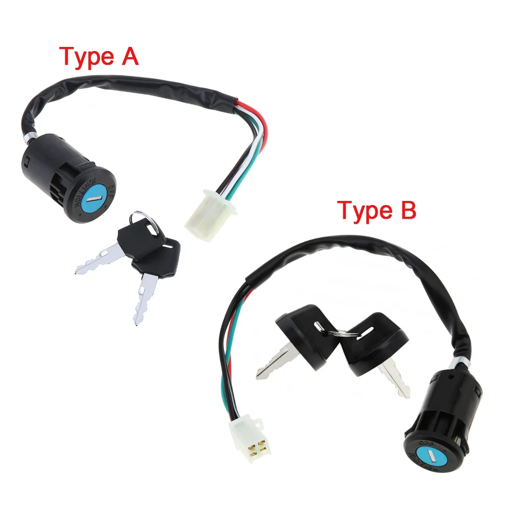 

Universal 4 Wires 2 Ignition Keys Motorbike Ignition Switch Key Motorbike Start Switch Door Locks For Electric Bicycle Scooters